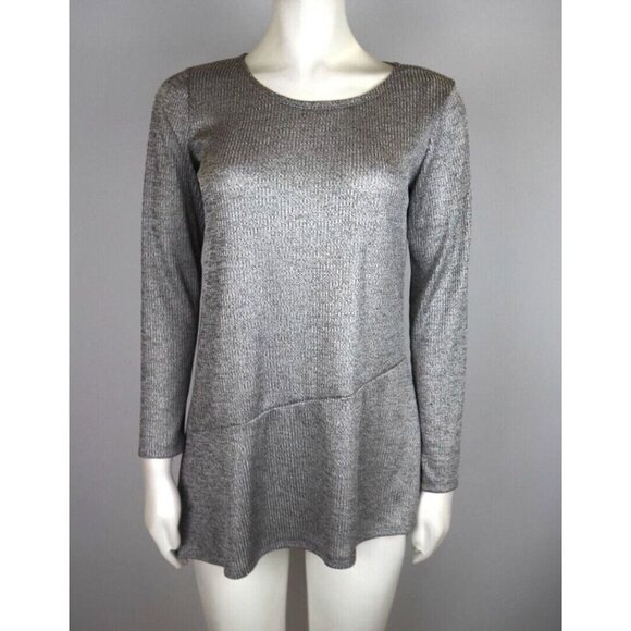 ALYX - WOMEN'S GRAY ASYMETRICAL STRETCH KNIT TUNIC TOP - SIZE XS - Picture 1 of 6
